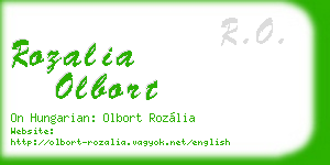 rozalia olbort business card